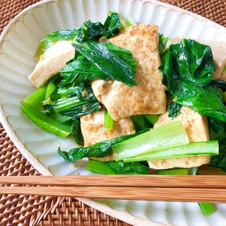 小松菜と豆腐のオイスター炒め